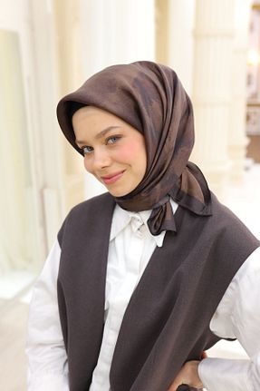 روسری قهوه ای پلی استر Silk Home - کد 902573566