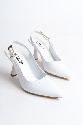 کفش پاشنه بلند کلاسیک سفید زنانه چرم لاکی Sole 35 Women Shoes - کد 902597244