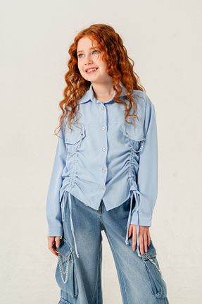 پیراهن آبی بچه گانه رگولار GİYİCEM TEKSTİL - کد 904010342