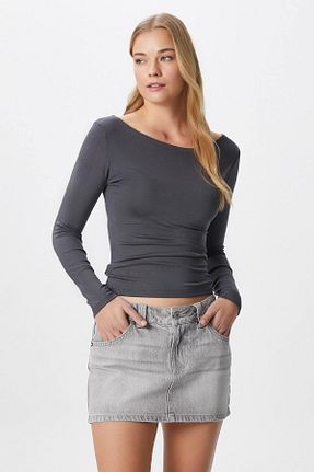 بلوز طوسی زنانه ساده Ritnice - کد 899747879