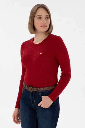 پلیور قرمز زنانه ساده U.S. Polo Assn. - کد 902669510