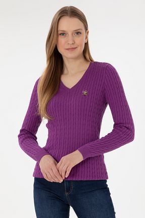 پلیور صورتی زنانه ساده U.S. Polo Assn. - کد 902609157
