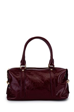 کیف دوشی زرشکی زنانه چرم مصنوعی minebag - کد 902681668