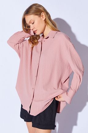 پیراهن صورتی زنانه اورسایز Manche - کد 902704014