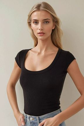 تیشرت مشکی زنانه اسلیم فیت Hiccup - کد 902689253