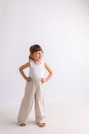 شلوار بژ بچه گانه کتان Oliven The Kid - کد 746118783