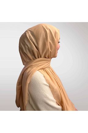 روسری بژ پنبه پلی استر efdal şal eşarp - کد 902714010