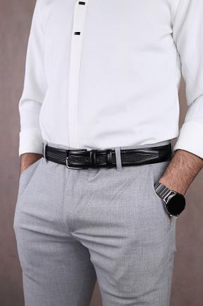 کمربند مشکی مردانه Papuçsepeti - کد 902701921