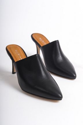 دمپائی مشکی زنانه پاشنه نازک Mubiano Collection - کد 817397317