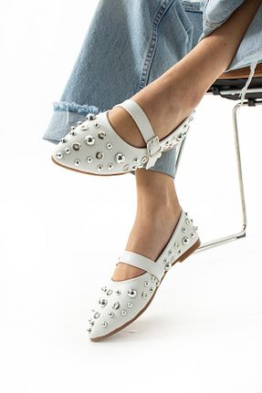بابت سفید زنانه چرم مصنوعی Gökçe Shoes - کد 902724022