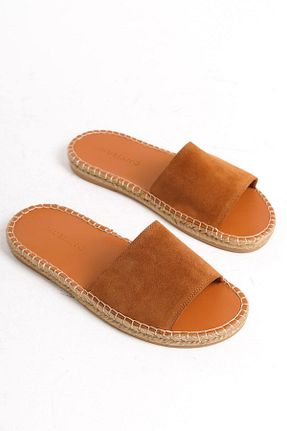 دمپائی قهوه ای مردانه چرم خالص Mubiano - کد 835870685