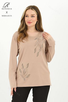 بلوز بژ زنانه گلدار Ravencia - کد 902738969