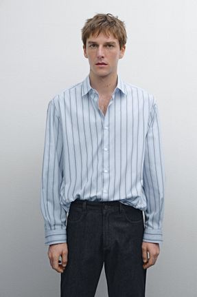 پیراهن سرمه ای مردانه رگولار Massimo Dutti - کد 902748311