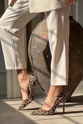 کفش پاشنه بلند کلاسیک سرمه ای زنانه چرم مصنوعی NİŞANTAŞI SHOES - کد 412508112