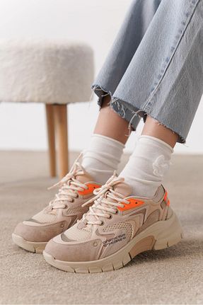 کفش اسنیکر نارنجی زنانه بند دار öz se shoes - کد 819963658