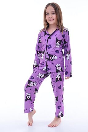 ست لباس راحتی بنفش بچه گانه چاپی MAXI DRY - کد 904054656