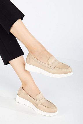 کفش کژوال زنانه چرم خالص ANALİN SHOES - کد 895133496