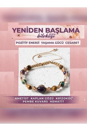 دستبند جواهر رنگی زنانه سنگ طبیعی OSMANLI DOĞAL TAŞ - کد 678336433