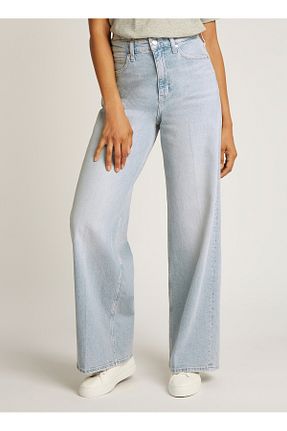 شلوار جین آبی زنانه پاچه گشاد Calvin Klein - کد 904178501