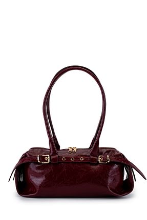 کیف دوشی زرشکی زنانه چرم مصنوعی minebag - کد 902781260