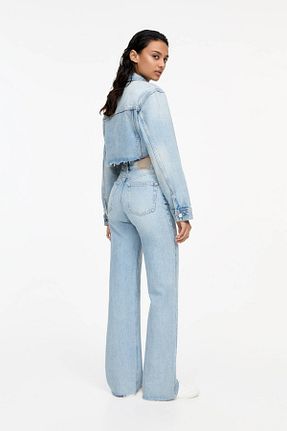 شلوار جین آبی زنانه رگولار Pull & Bear - کد 902772984