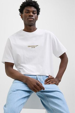تیشرت سفید مردانه Loose Jack & Jones - کد 902785705