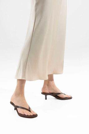 صندل قهوه ای زنانه پاشنه نازک Bershka - کد 902785778