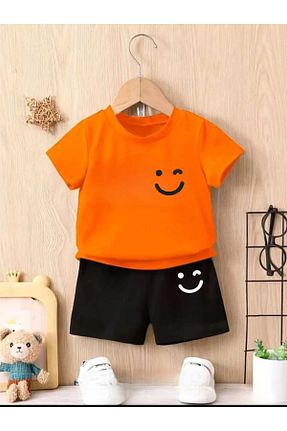 ست بالاتنه و پائین تنه نارنجی بچه گانه بافت DOCE ELEGANTE - کد 902791838