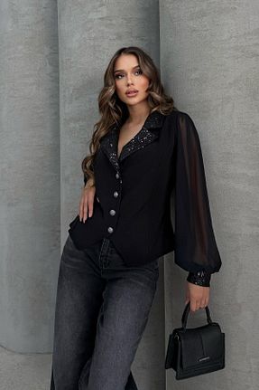 بلوز مشکی زنانه ساده RB CLUB - کد 895111488