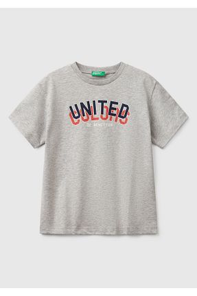 تیشرت طوسی بچه گانه رگولار United Colors of Benetton - کد 902804728
