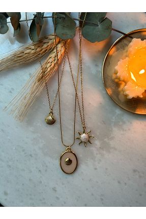 گردنبند استیل ( فولاد ) طلائی زنانه استیل (فولاد) MİOSA - کد 902811486