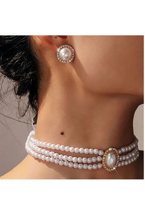 گوشواره جواهر طوسی زیرکن mos&more - کد 901093052