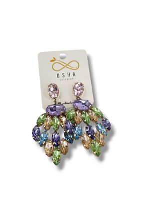 گوشواره جواهر رنگی زیرکن Osha Aksesuar - کد 902819477