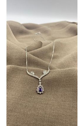 گردنبند نقره بنفش زنانه 925 عیار SURA SILVER - کد 902819902