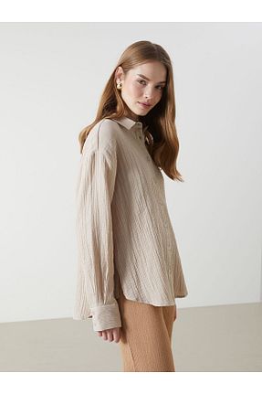 پیراهن بژ زنانه رگولار LC Waikiki - کد 906197690