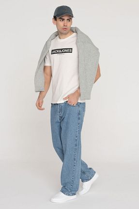 شلوار جین سرمه ای مردانه پاچه پهن Jack & Jones - کد 902829554