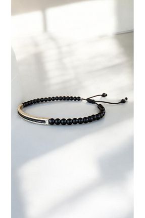 دستبند جواهر مشکی مردانه سنگ طبیعی Bensei Takı Dükkanı - کد 883156955