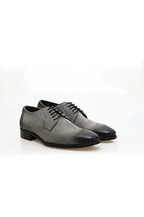 کفش کلاسیک طوسی مردانه چرم خالص Butik - کد 902841506