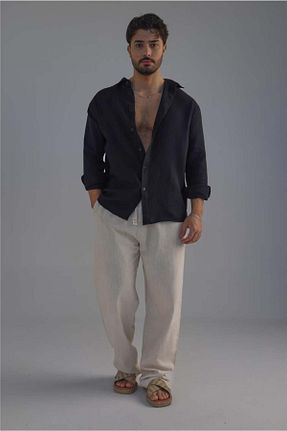 پیراهن مشکی مردانه Asimetrik OUTFİT MAN - کد 902834340