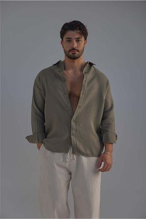 پیراهن خاکی مردانه Asimetrik OUTFİT MAN - کد 902834590