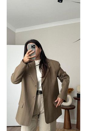 کت قهوه ای زنانه رگولار Gizemdenbutik - کد 902858678