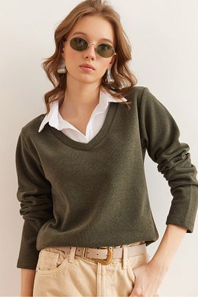 بلوز خاکی زنانه ساده Olalook - کد 901407891