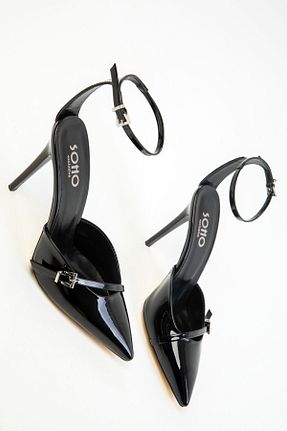کفش پاشنه بلند کلاسیک مشکی زنانه چرم مصنوعی SOHO - کد 900634680
