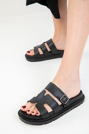 دمپائی مشکی زنانه چرم مصنوعی SOHO - کد 827737819