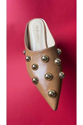 دمپائی قهوه ای زنانه چرم مصنوعی Eataly Shoes - کد 902939461