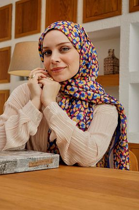 شال سرمه ای زنانه پنبه پلی استر AFVENTE - کد 816391407