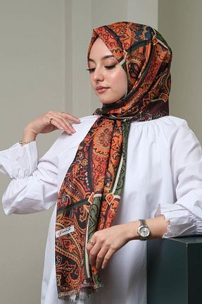 شال قهوه ای زنانه پنبه پلی استر AFVENTE - کد 113385912