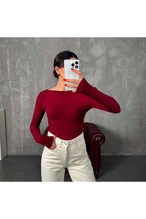 بلوز زرشکی زنانه ساده peri tower - کد 901577464