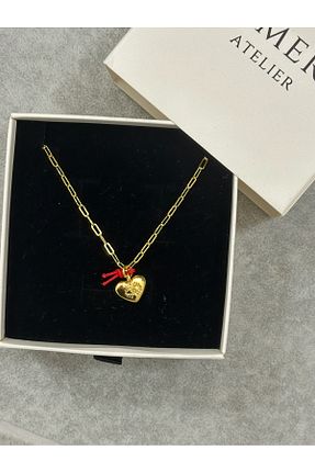 گردنبند جواهر زرد زنانه برنجی TOMERV ATELIER - کد 902965949