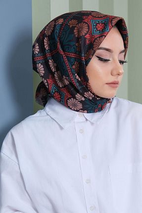 روسری فیروزه ای پنبه ای AFVENTE - کد 216182343